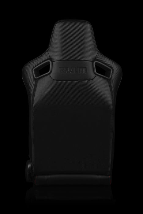 BRAUM Racing Elite-R Series Racing Seats (Red Leatherette & Black Piping)