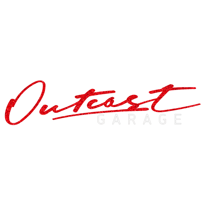 Outcast Garage Vinyl Decals (Red Glitter) - Outcast Garage