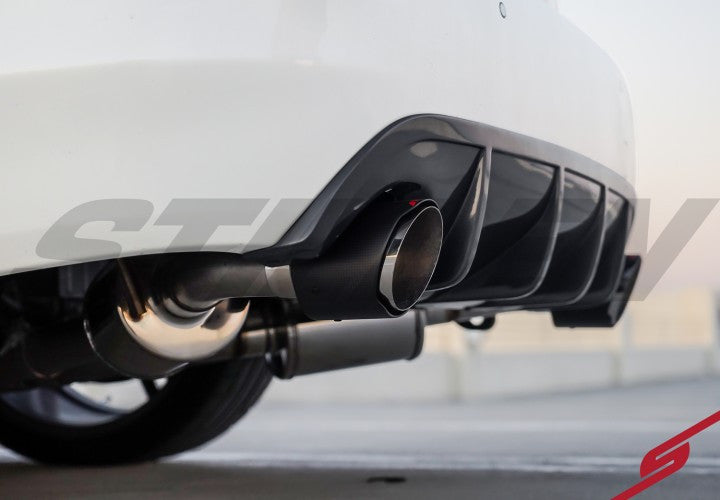 Stillen Stainless Steel Catback Exhaust - Q50 Silver / Red Sport - Outcast Garage