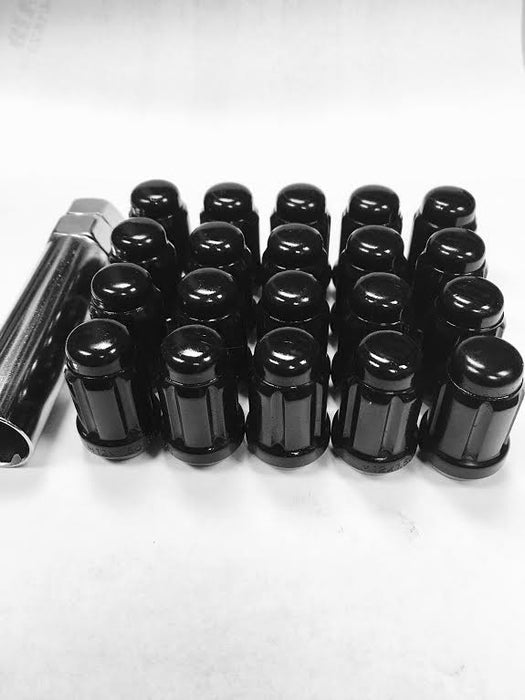 Universal Gloss Black 12x1.5 Wheel Lug Nuts (20pc Set) - Outcast Garage