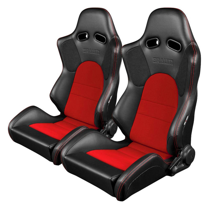 BRAUM Racing ADVAN Series Racing Seats (Black & Red) - Outcast Garage