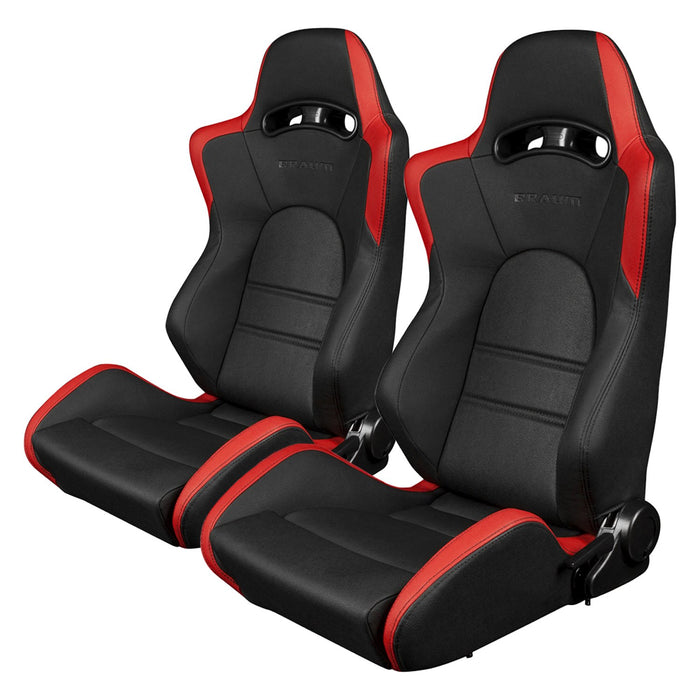 Braum Racing Black & Red S8 Series Racing Seat V2 - Outcast Garage