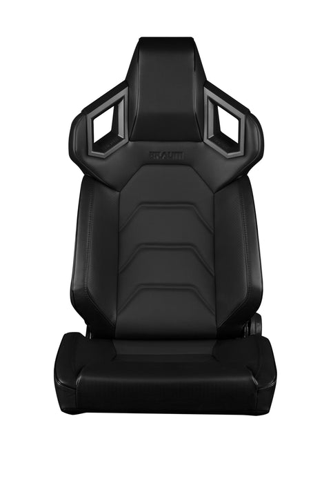 Braum Racing Alpha X Series Sport Seats - Black & Black Stitching - Low Base Version
