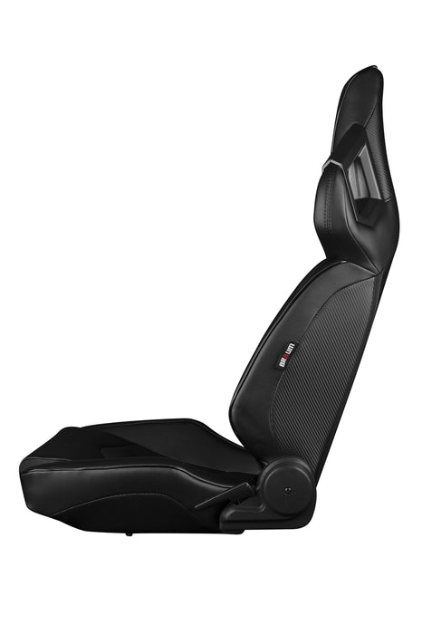 Braum Racing Alpha X Series Sport Seats - Black & Black Stitching - Low Base Version