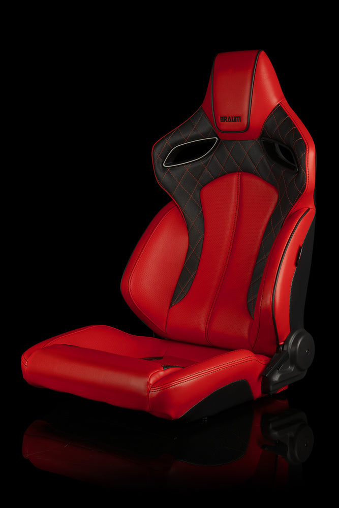 Braum Racing ORUE Series Racing Seats - Diamond Ed. Red Leatherette