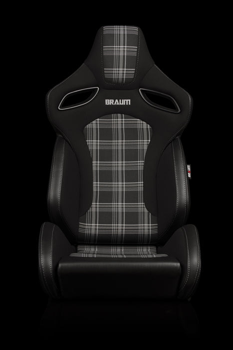 Braum Racing Orue S Series Sport Seats - Grey Plaid Fabric