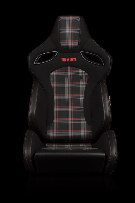Braum Racing Orue S Series Sport Seats - Red Plaid Fabric