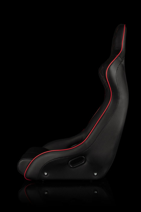 Braum Racing Venom-X Fixed Back Bucket Seat - Diamond Ed. | Red Piping