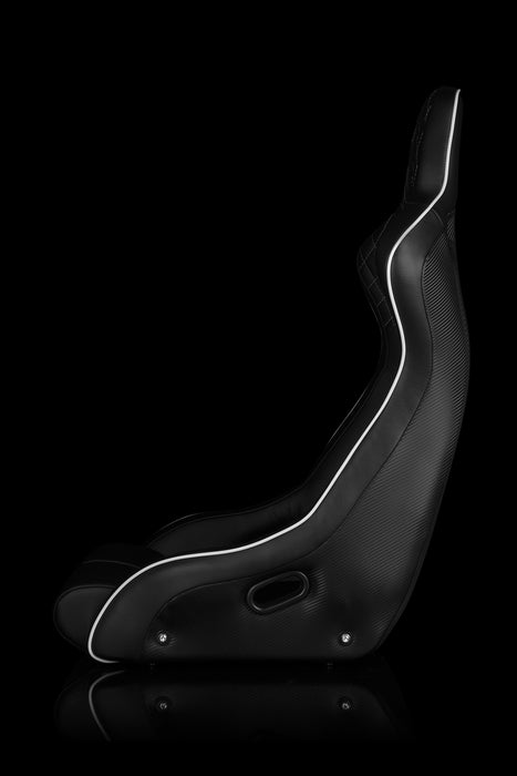 Braum Racing Venom-X Fixed Back Bucket Seat - Diamond Ed. | White Piping