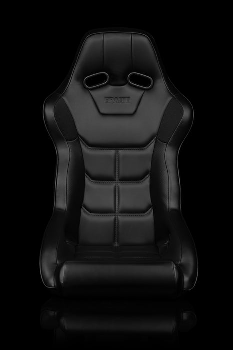 BRAUM Racing Falcon X Series FIA Approved Fixed Back Racing Seat (Black Leatherette)