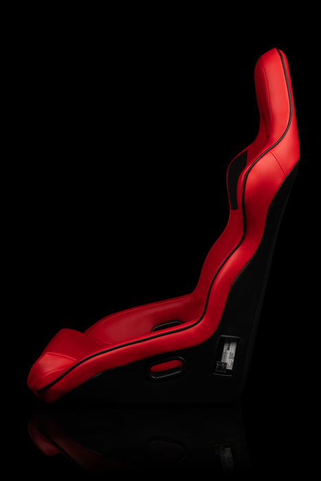 BRAUM Racing Falcon X Series FIA Approved Fixed Back Racing Seat (Red Leatherette)