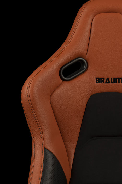 Braum Racing FALCON-S SERIES RECLINABLE COMPOSITE SEATS (BRITISH TAN LEATHERETTE) – PAIR