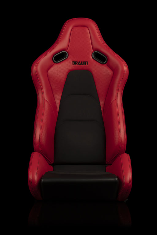Braum Racing Falcon-S Composite FRP Reclining Seats - Red W/ Black Stitching