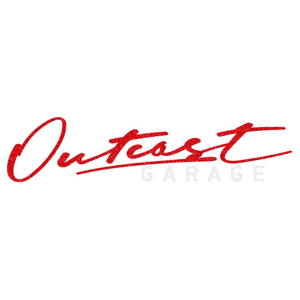 Outcast Garage Vinyl Decals (Red Glitter) - Outcast Garage