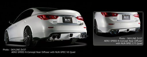 Blitz Aero Speed R-Concept Rear Diffuser without Fog (FRP) - Infiniti Q50 - Outcast Garage