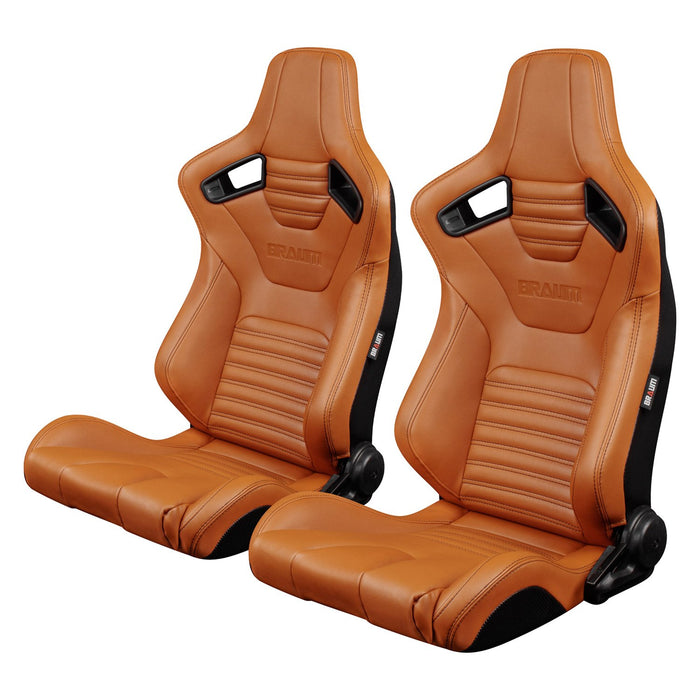 Braum Racing Elite-X Series Racing Seats (British Tan Leatherette)