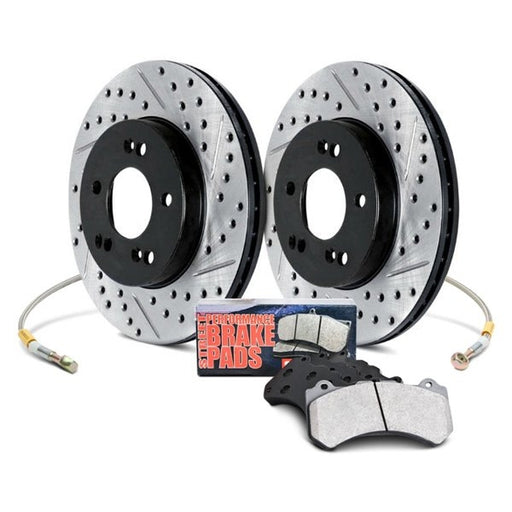 [Discontinued] Stoptech Stage 2 Package w/ Aero 2pc Rotors w/ Brembo Calipers, Drilled - Nissan 350Z 03-08 Z33