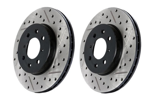Stoptech Direct Replacement Rotors, Drilled/Slotted, Rear w/ Brembo Calipers - Nissan 350Z / Infiniti G35