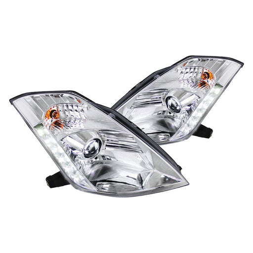 Spec-D Projector Headlights with LED DRL (Chrome) - Nissan 350Z (03-05) - Outcast Garage