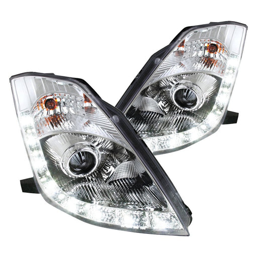 Spec-D Projector Headlights with LED DRL (Chrome) - Nissan 350Z (06-09) - Outcast Garage