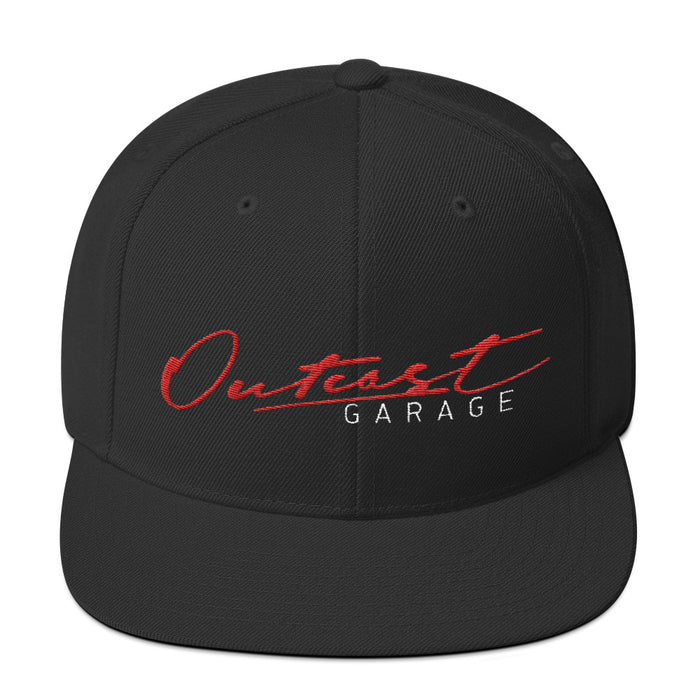 Outcast Garage Snapback Hat - Black - Outcast Garage