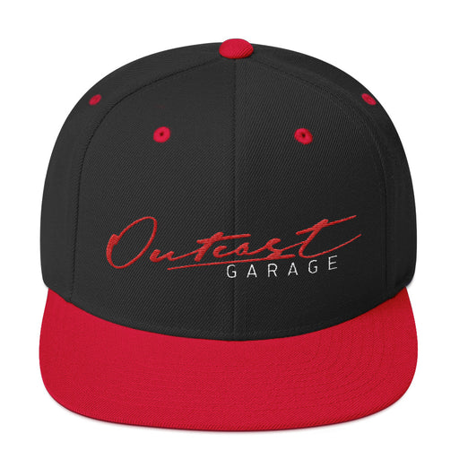 Outcast Garage Snapback Hat - Black/Red - Outcast Garage