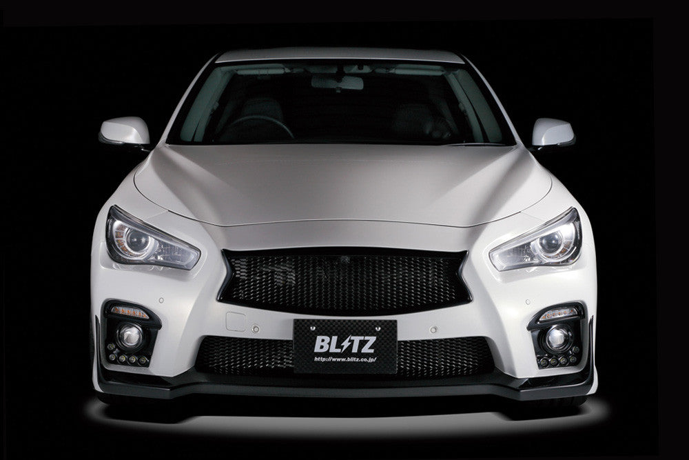 Blitz Aero Speed R-Concept Front Bumper w/ DRL (FRP) - Infiniti Q50 - Outcast Garage